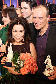 Hannelore Elsner (wurde am 14.01.2011 mit dem Ehrenpreis des Ministerpräsidenten ausgezeichnet) Sophie Rois, Tom Tykwer, und Edgar Selge (Foto. MartiN Schmitz)